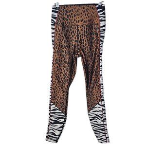 Good American Essentials High Waist Mixed Animal Print Athletic Leggings, 2/US M